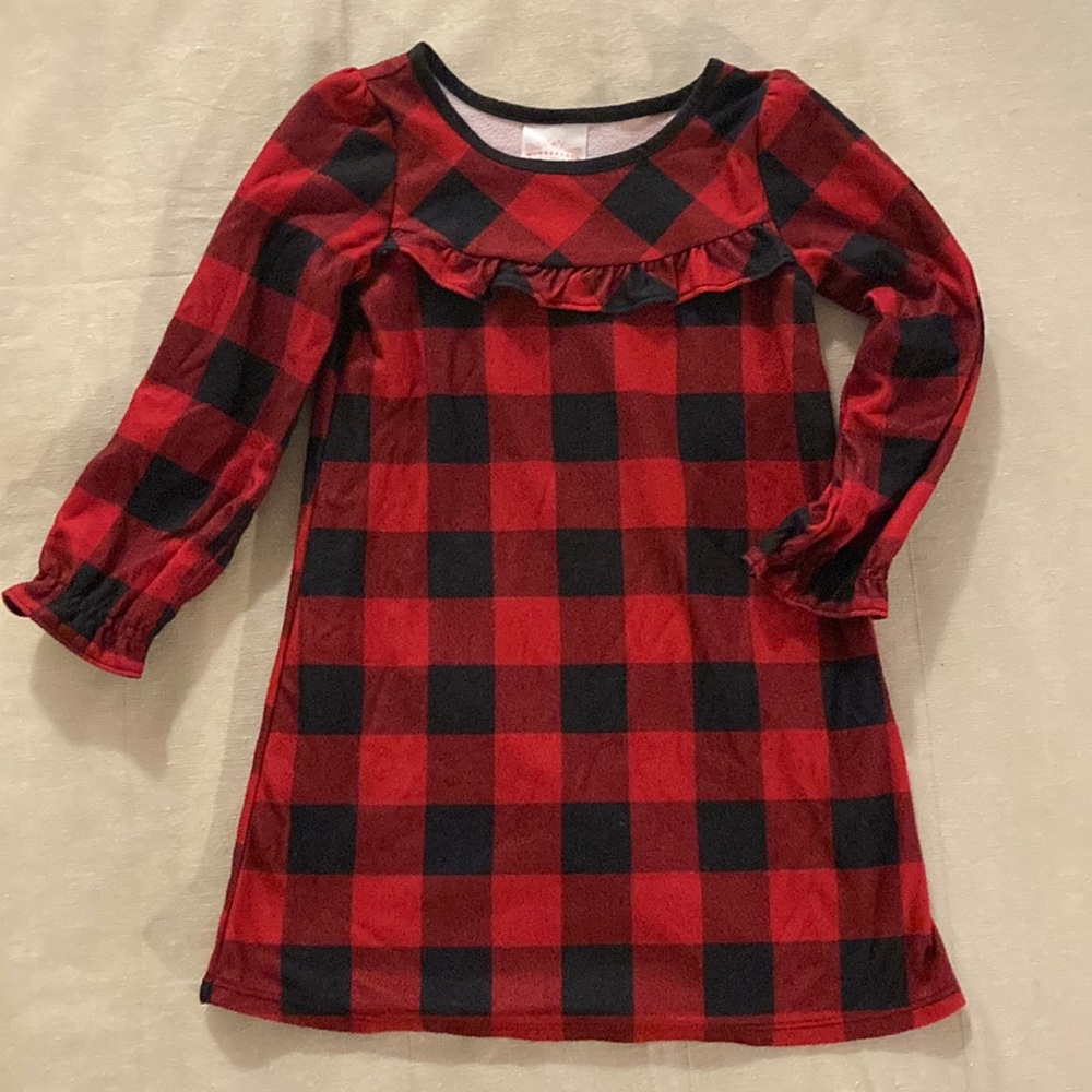 Girl’s Christmas Plaid Pajama Dress‎ size 3T